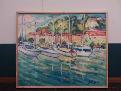 FAGARD 

Le port de Nice 

Huile sur toile

Signee...