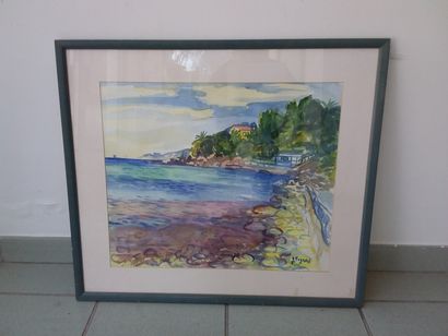 FAGARD 

plage de portissol 

aquarelle sur...