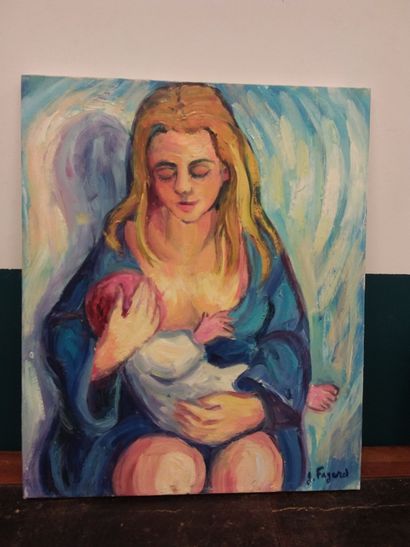 FAGARD 

The virgin and the child 

Oil on...