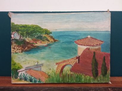 FAGARD 

View of the sea in provence 

Oil...