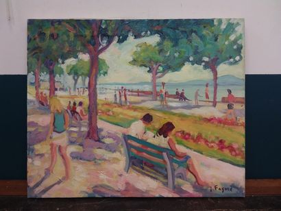 FAGARD 

Animated view of the seaside 

Oil...