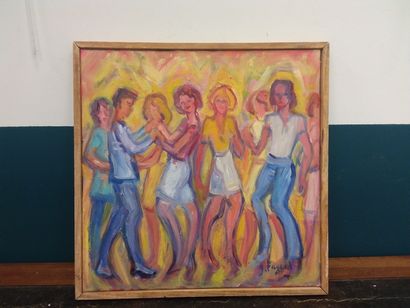 FAGARD 

Les rockers 

Huile sur toile 

Signee...