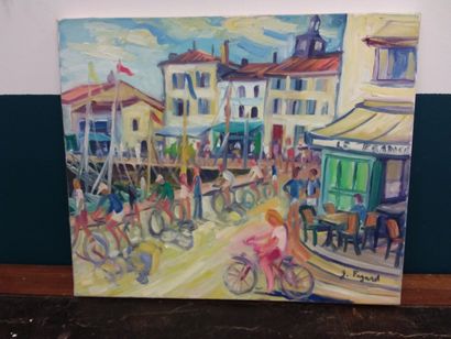 FAGARD 

vélos sur le port 

Huile sur toile...