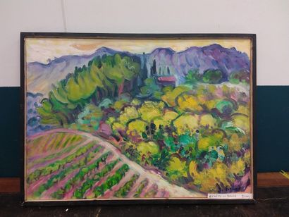 FAGARD 

Paysage aux genets en fleurs

Huile...