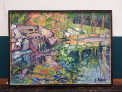 FAGARD 

Reflections in the water 

Oil on...