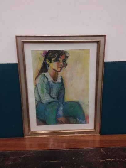 FAGARD 

Jeune femme qui pose 

Pastel sur...