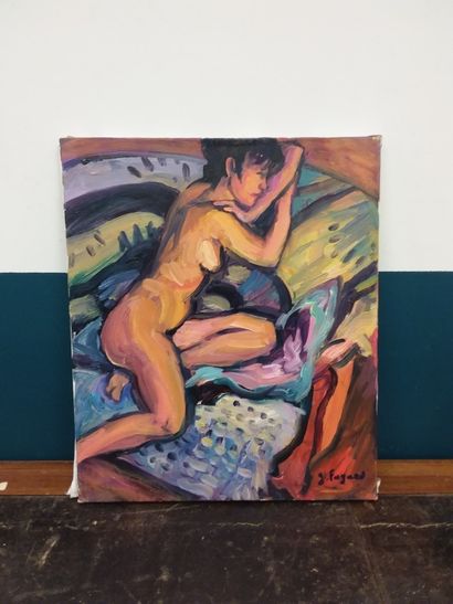 FAGARD 

Sleeping Rose

Oil on canvas 

Signed...