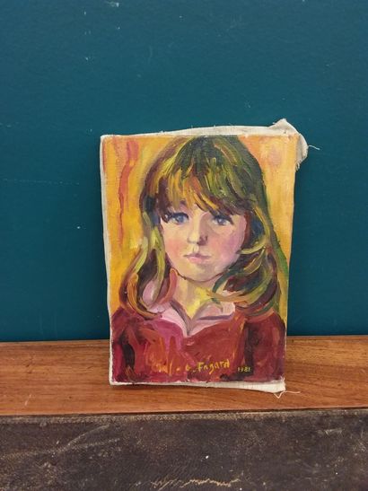FAGARD 

Portrait d'une jeune fille 

Huile...