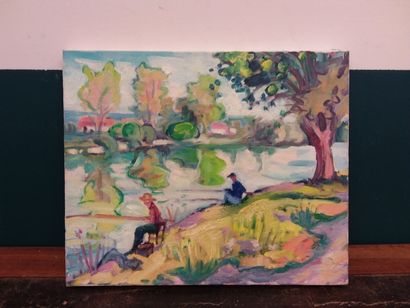 FAGARD 

Lake of the heron 

Oil on canvas...