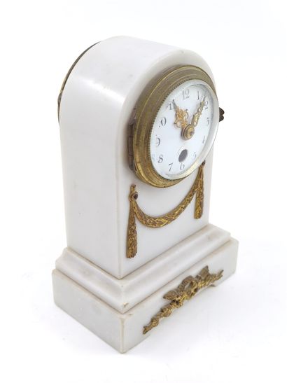 Small white marble and gilt bronze terminal...