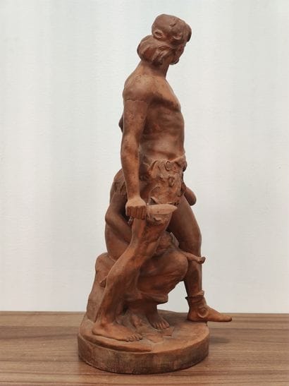 P. COMEIN (1848-1907)

Group in terra cotta...