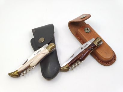 
Two folding knives, with blades marked Laguiole....