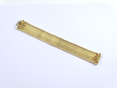 
BRACELET, fancy mesh, ratchet clasp topped...