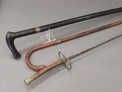 
Two canes including a sword cane and a foil...