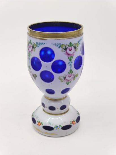 BOHEM

Opaline chalice with white and blue...