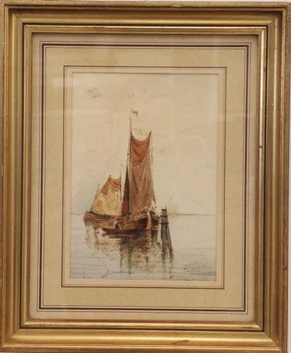 J CASTALDI (?)

Fishing boats in the Mediterranean

Watercolor...