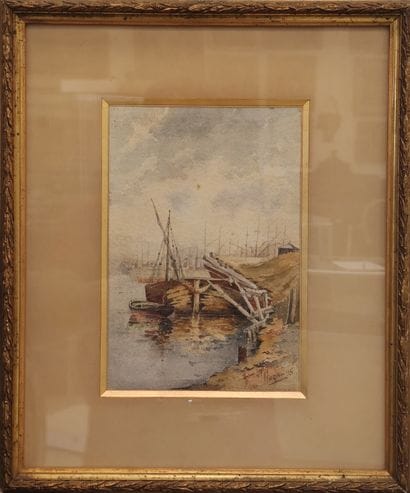 GUERIN 

Port in the Mediterranean

Watercolor...