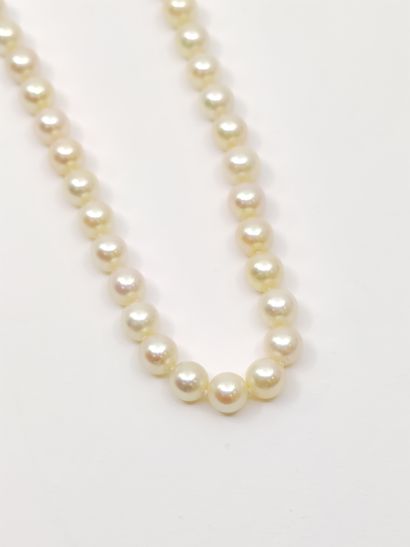 COLLIER sautoir de 92 perles de culture,...
