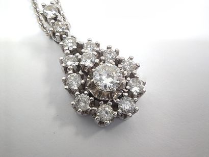 750° white gold CHAIN with a pear-shaped...