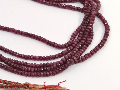 NECKLACE of five rows of falling rubies with...
