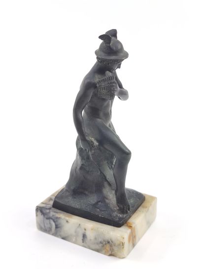 HERMES AND HER SYRINX

Bronze with green...