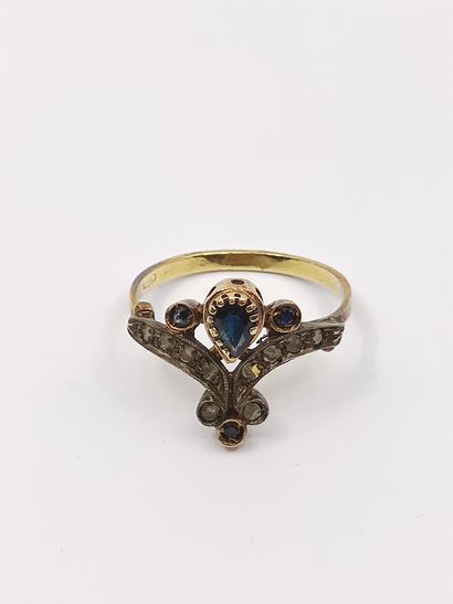 
Duchess ring in gold and silver decorated...