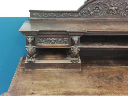 Henri II style stepped desk in molded and...