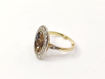 Yellow gold ring DEBRIS 750° and diamonds...