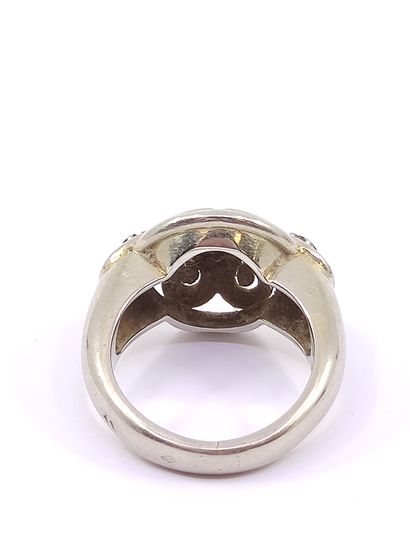 RING in white gold 750° and platinum decorated...