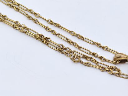 750° yellow gold CHAIN with a pendant decorated...