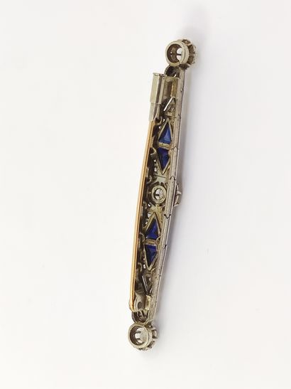 TWO-TONE 750° GOLD PENDANTS set with three...