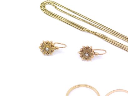 LOT of gold 750° comprising:

Pair of sleepers...