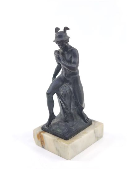 HERMES AND HER SYRINX

Bronze with green...