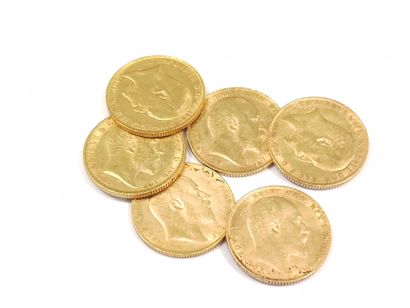 
SIX souverains en or EDOUARD VII

Poids...