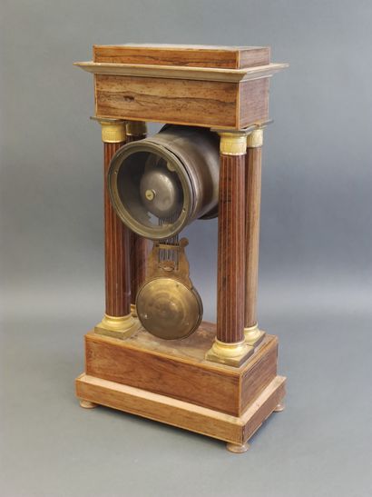 PORTICAL CLOCK in wood veneer and light wood...