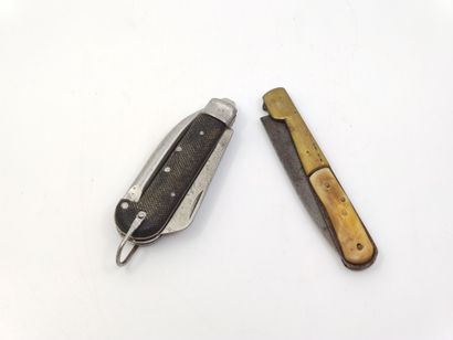 
Two folding knives, one of which is an English...