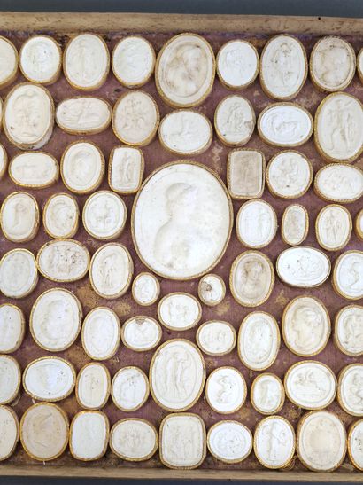 Collection of prints, cameo casts in plaster,...