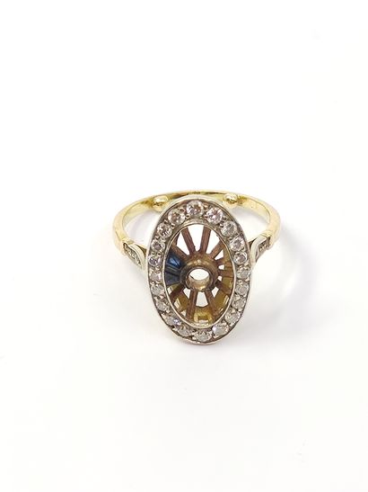 Yellow gold ring DEBRIS 750° and diamonds...