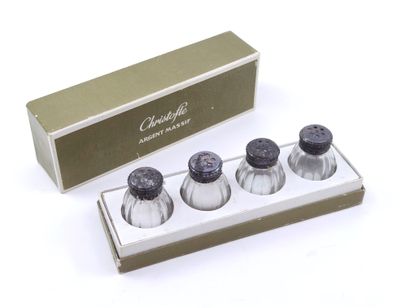 CHRISTOFLE 

set of four glass saltcellars...