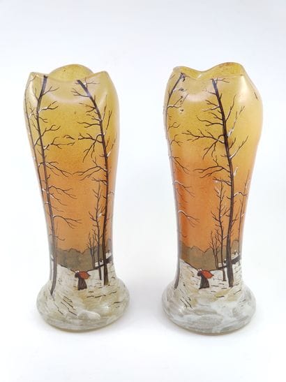 LEGRAS In the taste

Pair of vases with painted...