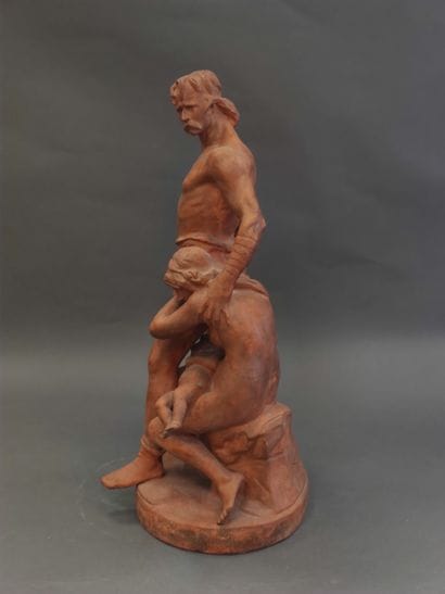 P. COMEIN (1848-1907)

Group in terra cotta...