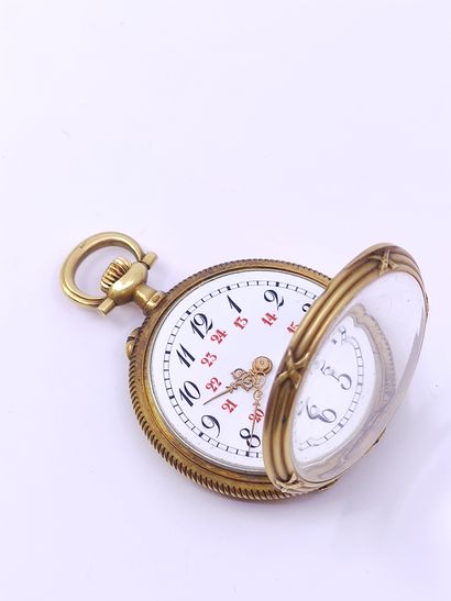 
Neck watch in gold 750° finely chased with...