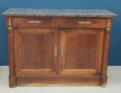 
Mahogany and mahogany veneer SIDEBOARD,...