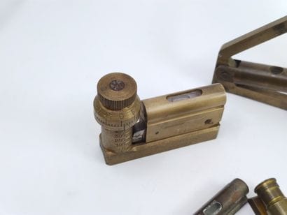 Set of brass and bronze measuring devices...