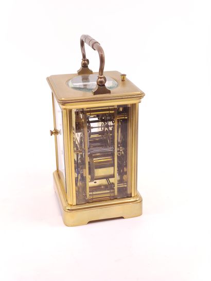 Officer's clock with brass cage

Cream enameled...