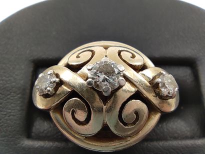RING in white gold 750° and platinum decorated...