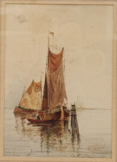 J CASTALDI (?)

Fishing boats in the Mediterranean

Watercolor...