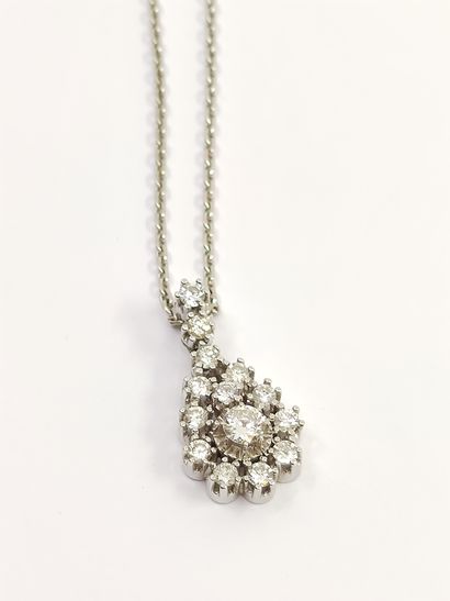 750° white gold CHAIN with a pear-shaped...