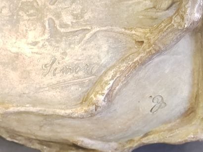 Large soliflore vase in patinated plaster...