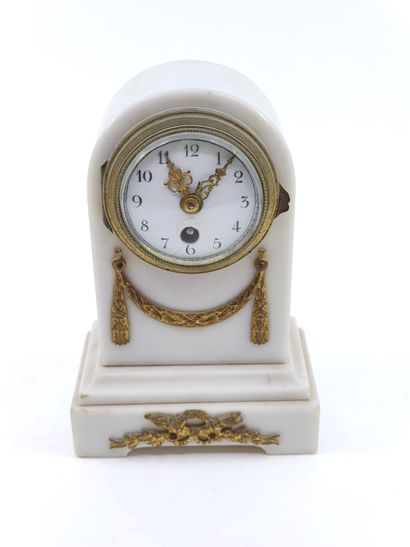 Small white marble and gilt bronze terminal...